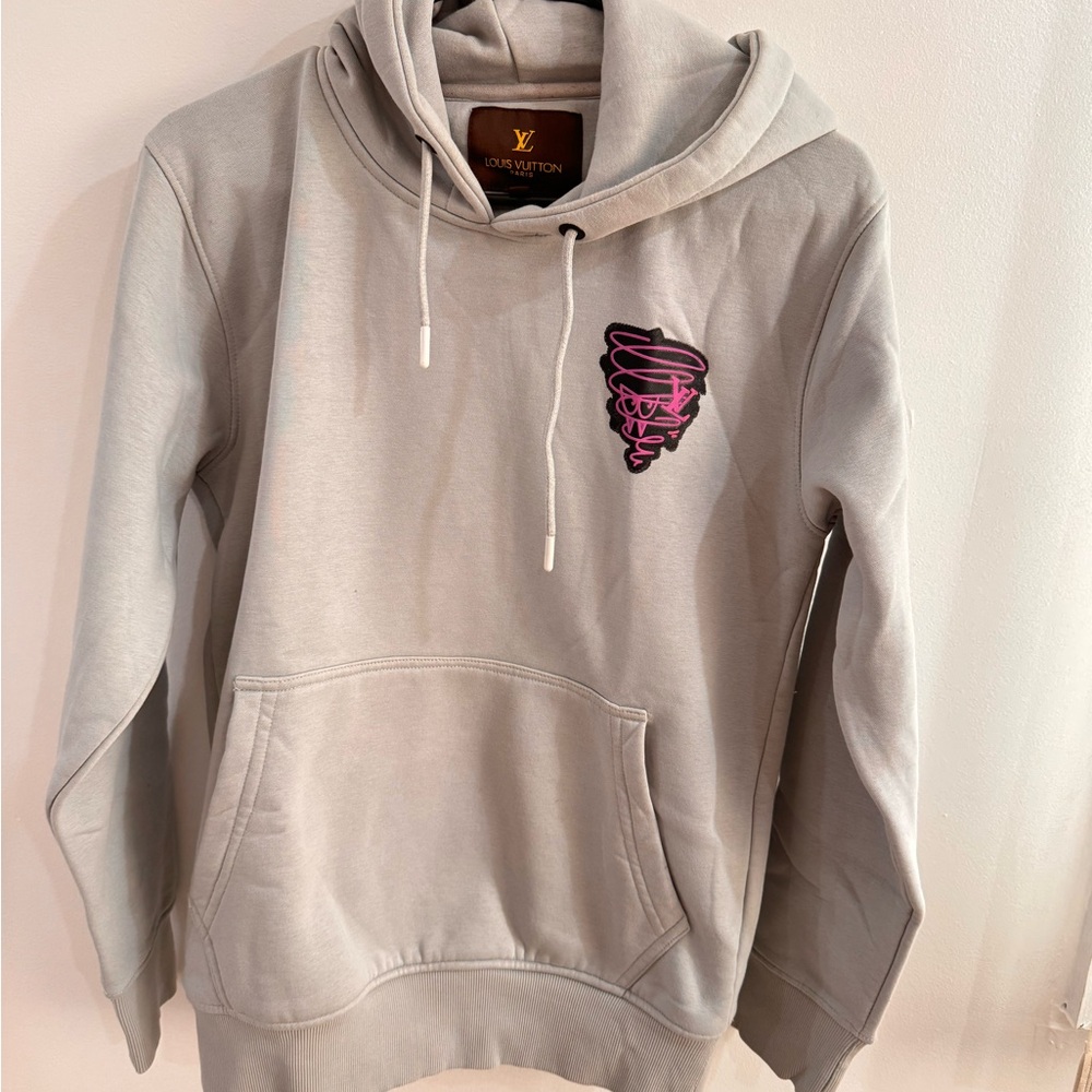 Louis Vuitton Light Gray Hoodie with Purple Accents